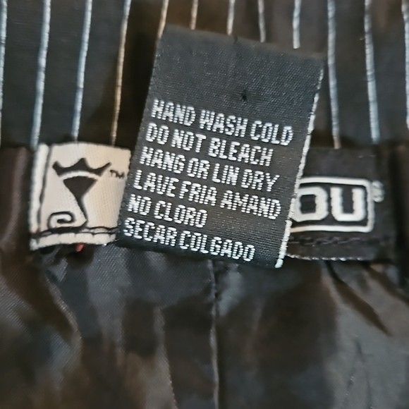 JouJou Black white pinstriped double breasted blazer size Small - Picture 9 of 11